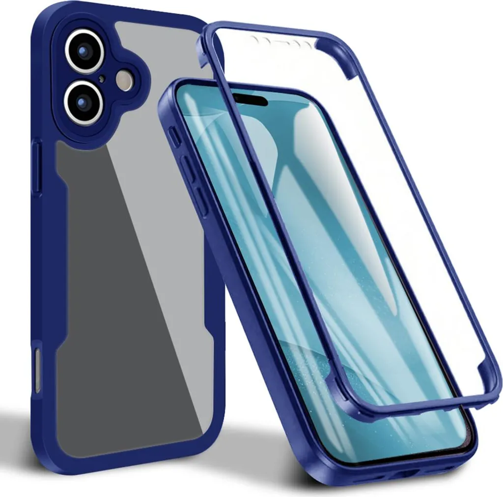 Custodia iPhone 17 Blu 360° Protezione Integrale con Schermo 9H