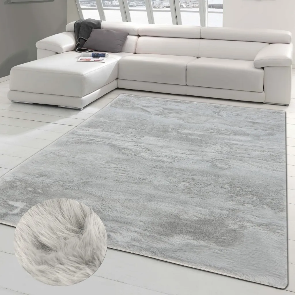 Tapis rond lavable gris 117 cm : finis les taches et poils de chien