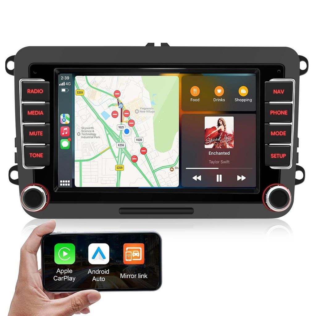 Autoradio Linux avec Carplay, compatible USB, pour VW Golf, Image du produit 