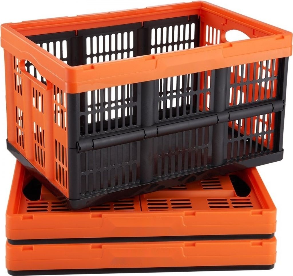 "3er-Set 45L Profi Klappbox PP Transportbox Faltbarer Aufbewahrungsbox Handgriff Stapelbare Kisten Storage Box Faltboxen Stapelboxen Aufbewahrung &...