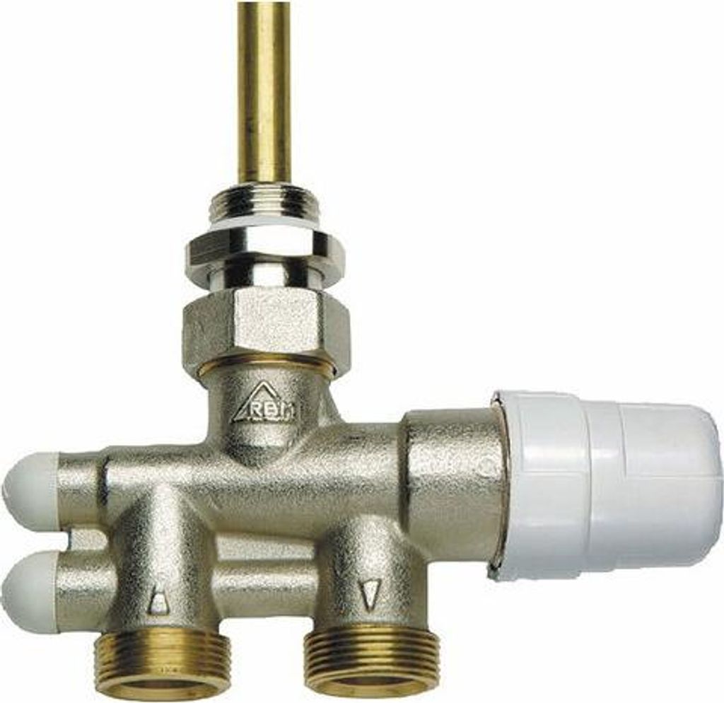 Thermostatischer Wasserhahn 1/2' für Handtuchheizkörper – Einschließlich Stange, 4-Wege RBM