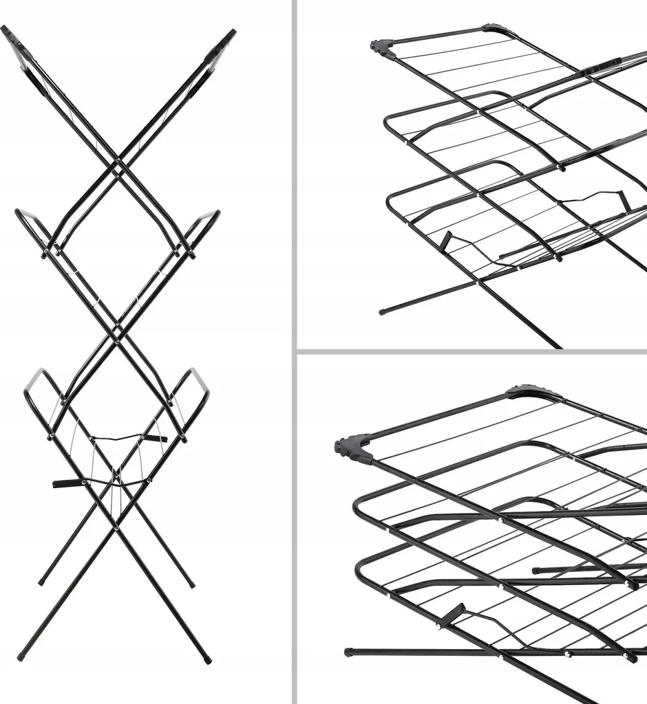 Stendibiancheria Verticale Salvaspazio Pieghevole per Balcone e Interni - 6