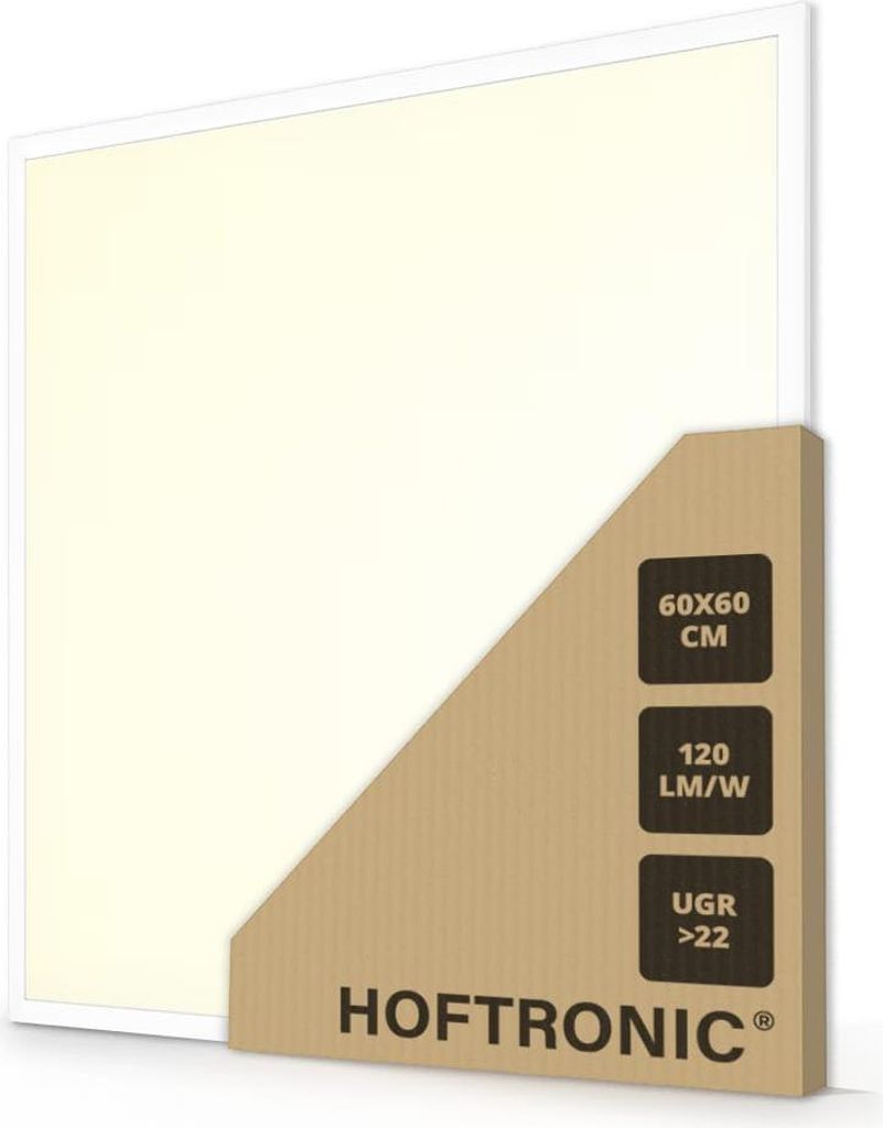 hoftronic LED-Panel 60x60 cm 36 W 3000 K 4320 lm flimmerfrei UGR22 Philips-Treiber