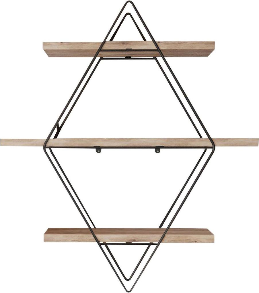 Regal Autonoe, Gestell, Wandregal, Mehrzweckregale, 70x16 h60 cm, Gold und Schwarz