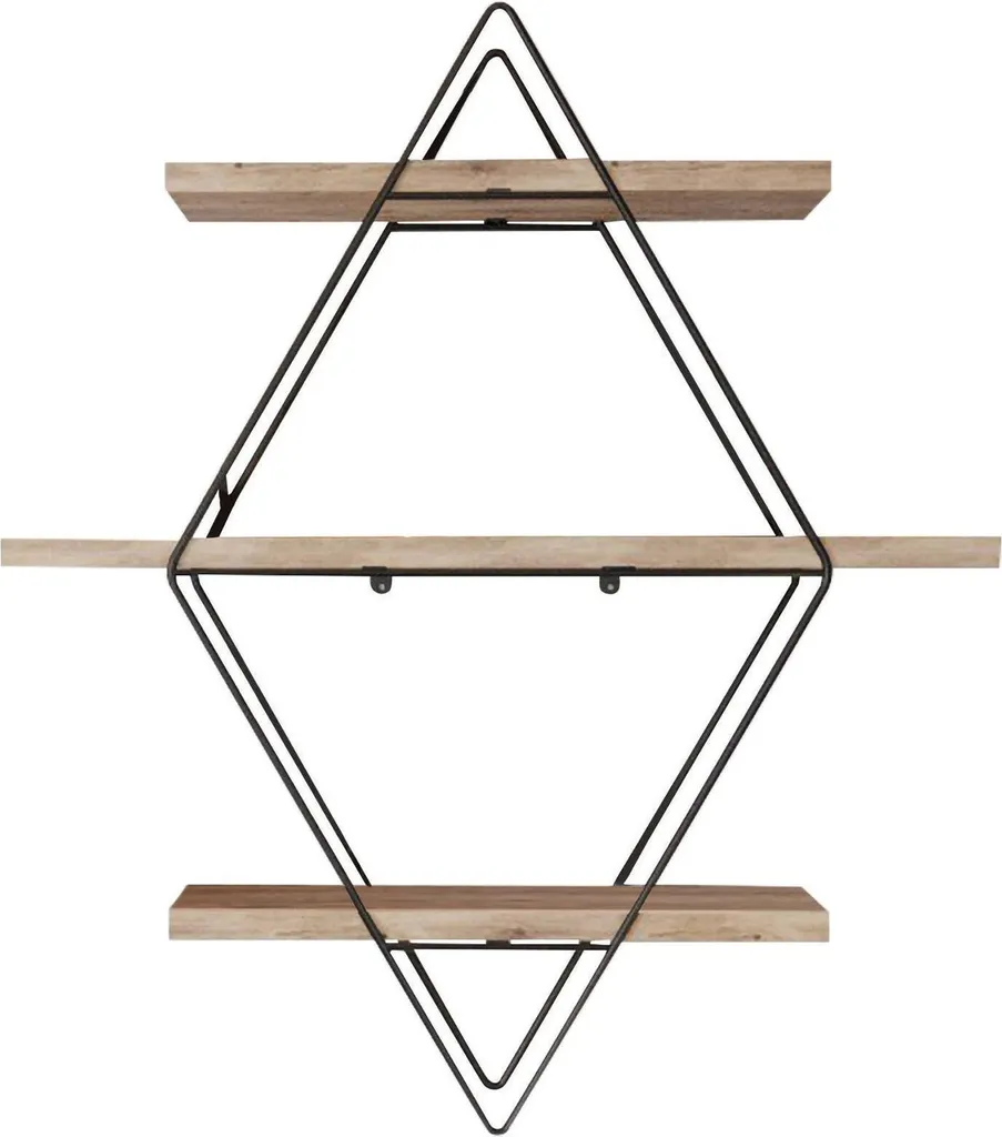 Étagère Murale Design en Métal Doré 3 Plateaux Cosme pour Salon