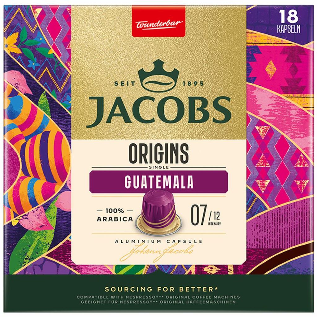Jacobs Originis 7 Guatemala, Kaffeekapseln, Nespresso Kompatibel, Kaffee, 5 x 18 Kapseln