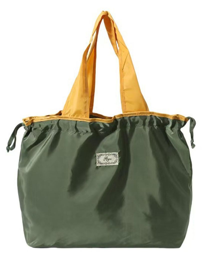 Faltbare Einkaufstasche, wiederverwendbarer Einkaufsbeutel mit Kordelzug, umweltfreundliche, tragbare Tragetasche, waschbare Nylon-Schultertasche f...