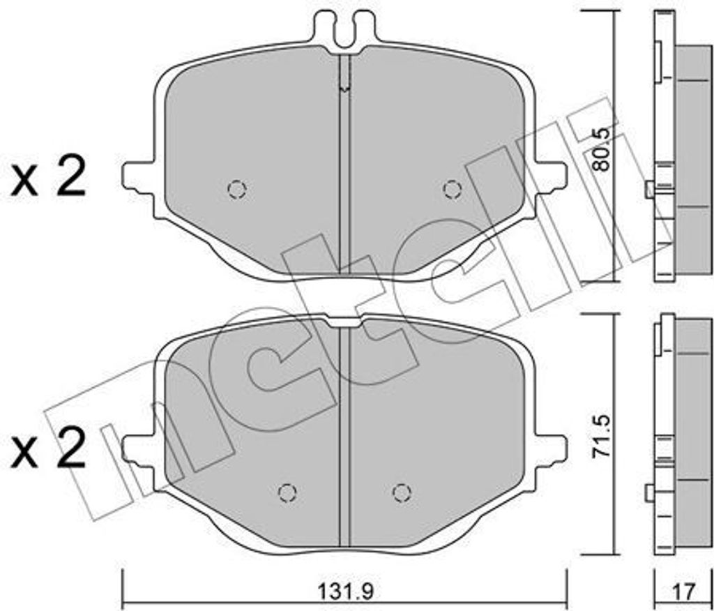 METELLI Bremsbeläge Satz Hinten Bremsklötze passend für MERCEDES-BENZ GLC SUV (X254) 22-1314-0