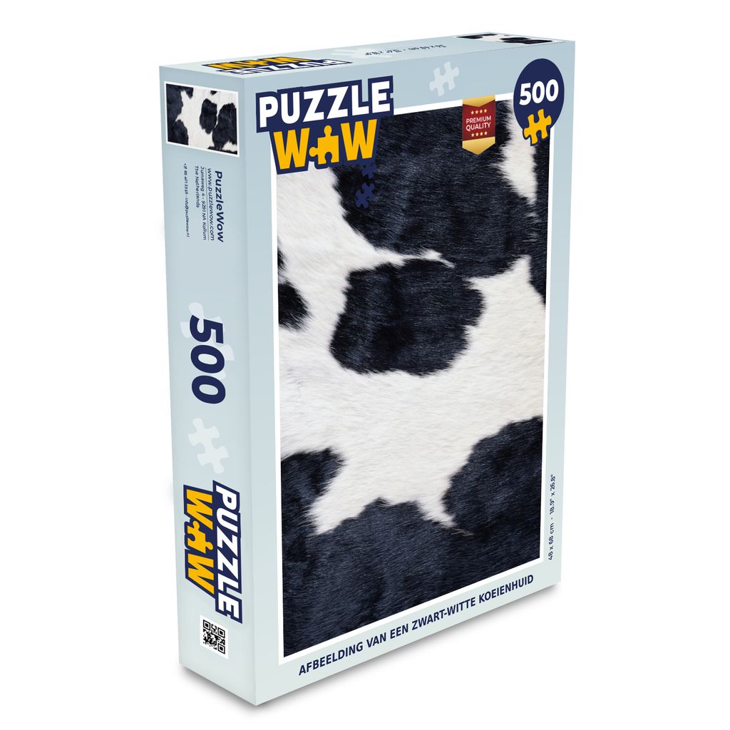 MuchoWow Puzzle 500 Teile Bild einer schwarzen und weißen Kuhhaut - Denken - Spiel - Toy