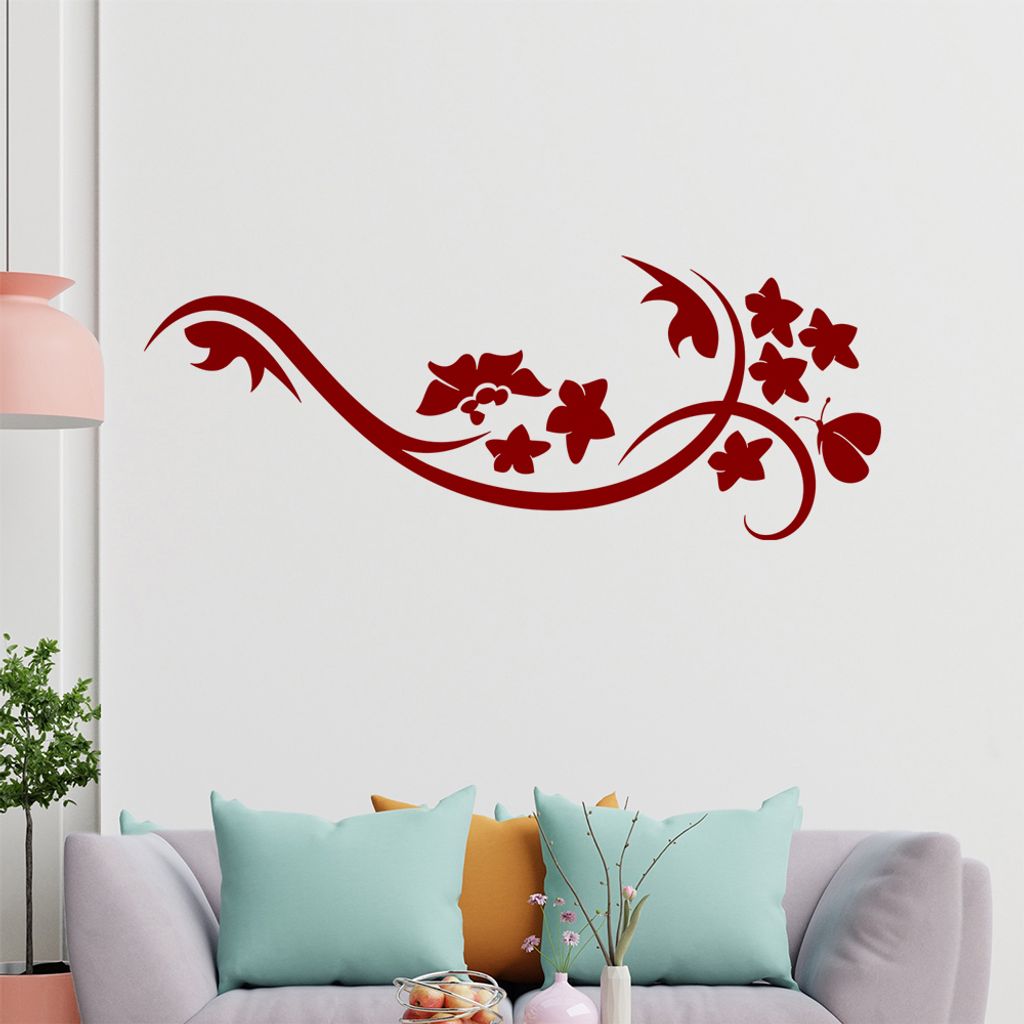 Blüte Blume Tribal Wandtattoo in 6 Größen - Wandaufkleber Wall Sticker - Dekoration, Küche, Wohnzimmer, Schlafzimmer, Badezimmer
