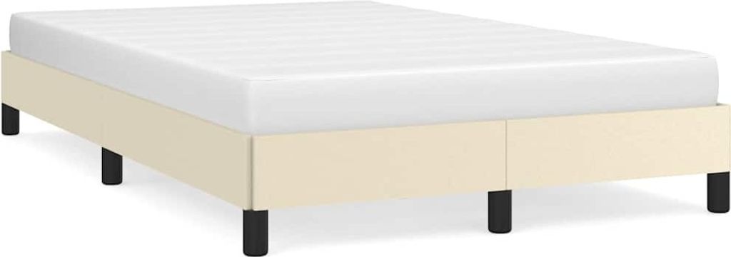Bettgestell ohne Matratze Creme 120x190 cm Kunstleder