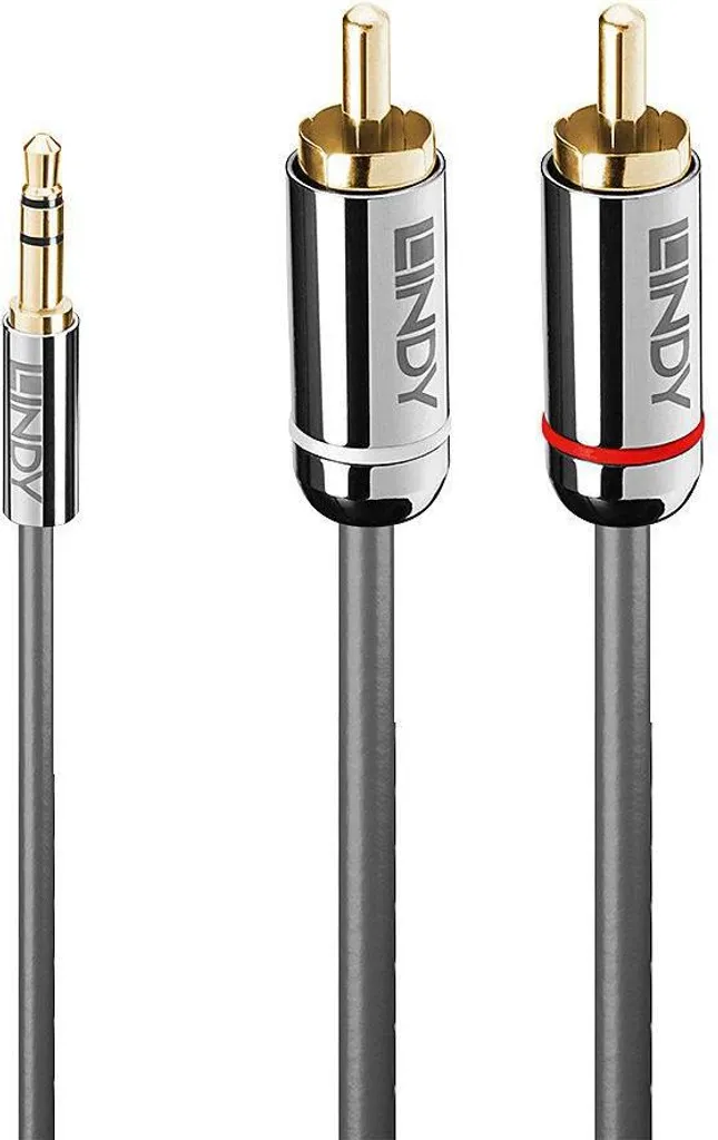 Cavo Audio Lindy 5m Cromo Line RCA a Jack 3.5mm per Mixer e Studio