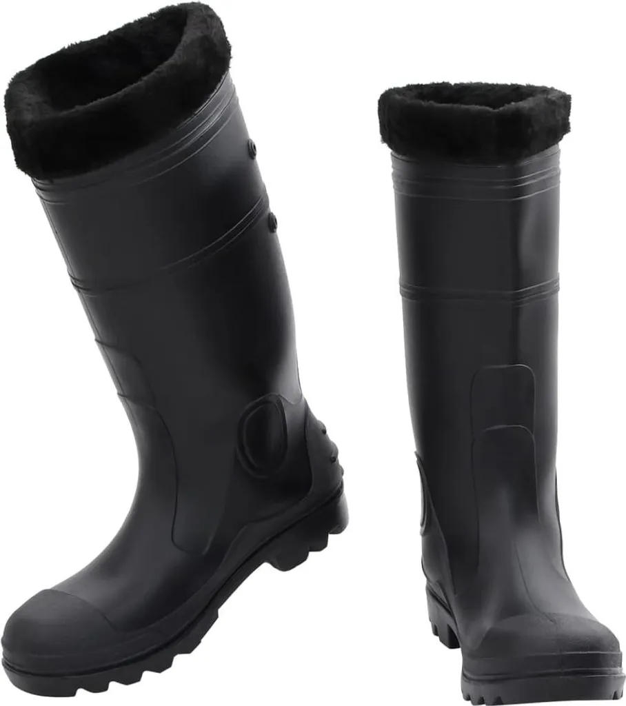 Bottes en caoutchouc noir taille 43 vidaXL avec doublure amovible