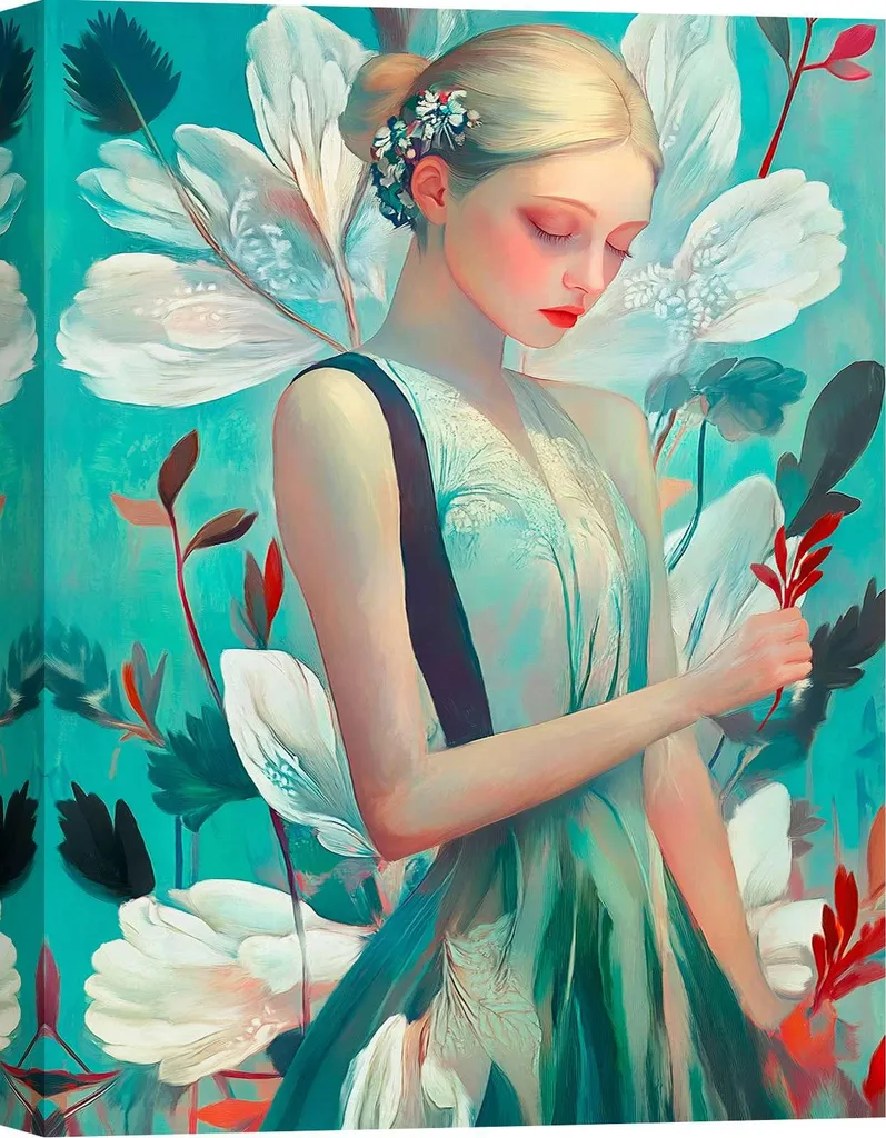 Tableau Salon Moderne Fairy III - Idéal pour Déco Murale XXL 120 x 90 cm