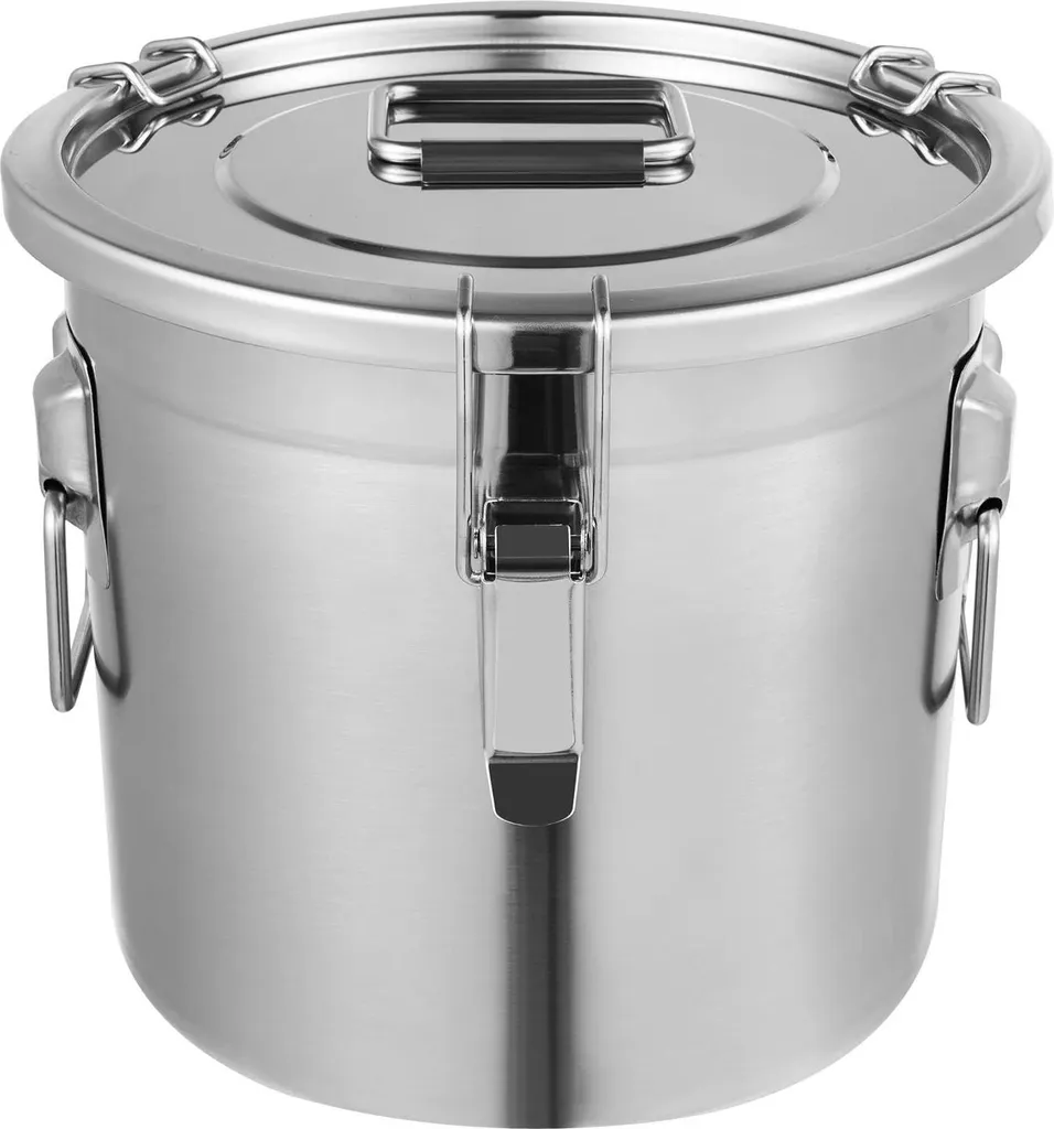Seau inox 12L robuste épaisseur 0,6mm avec double étanchéité et poli