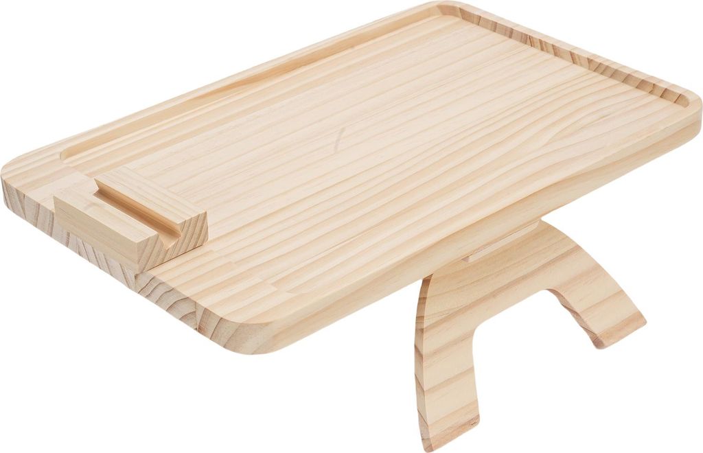 Hölzerne Sofa Tablett mit Telefon Tablet Halter Couch Arm Dining Tablett für Frühstück Snack Dessert