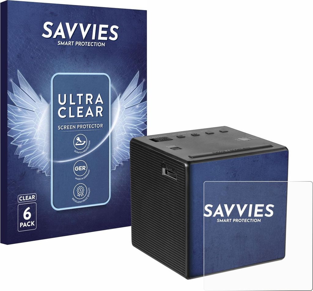 6x Für Sony ICF-C1 Schutzfolie Savvies Displayschutz Display Schutz Folie Klar Transparent