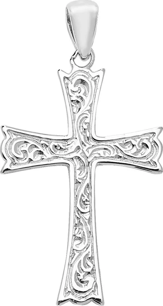 Bijou Collier Pendentif Croix en Argent Fin 925 Véritable pour Femme