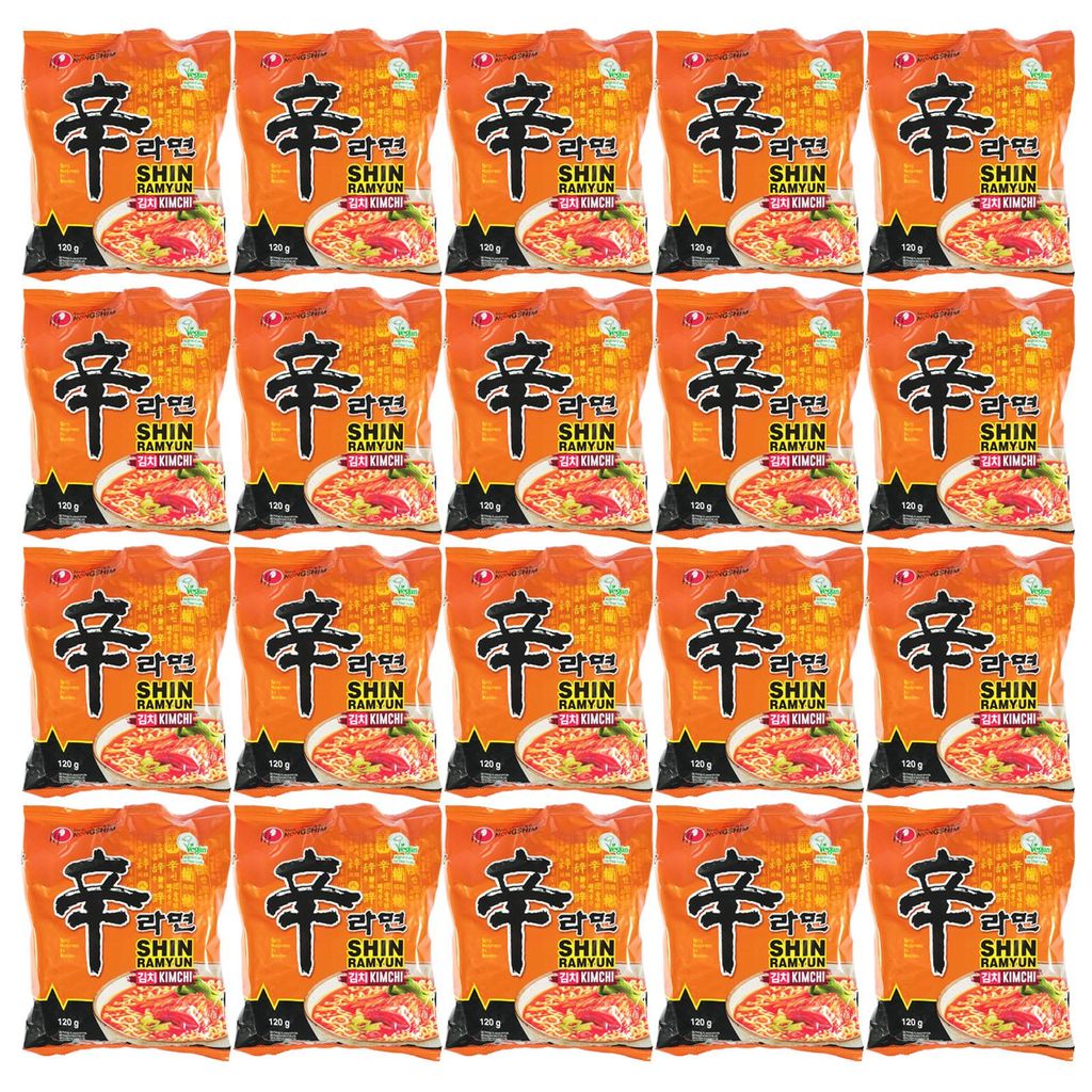 Nongshim Kimchi Ramen Nudeln pikant 20x120g Produktbild 