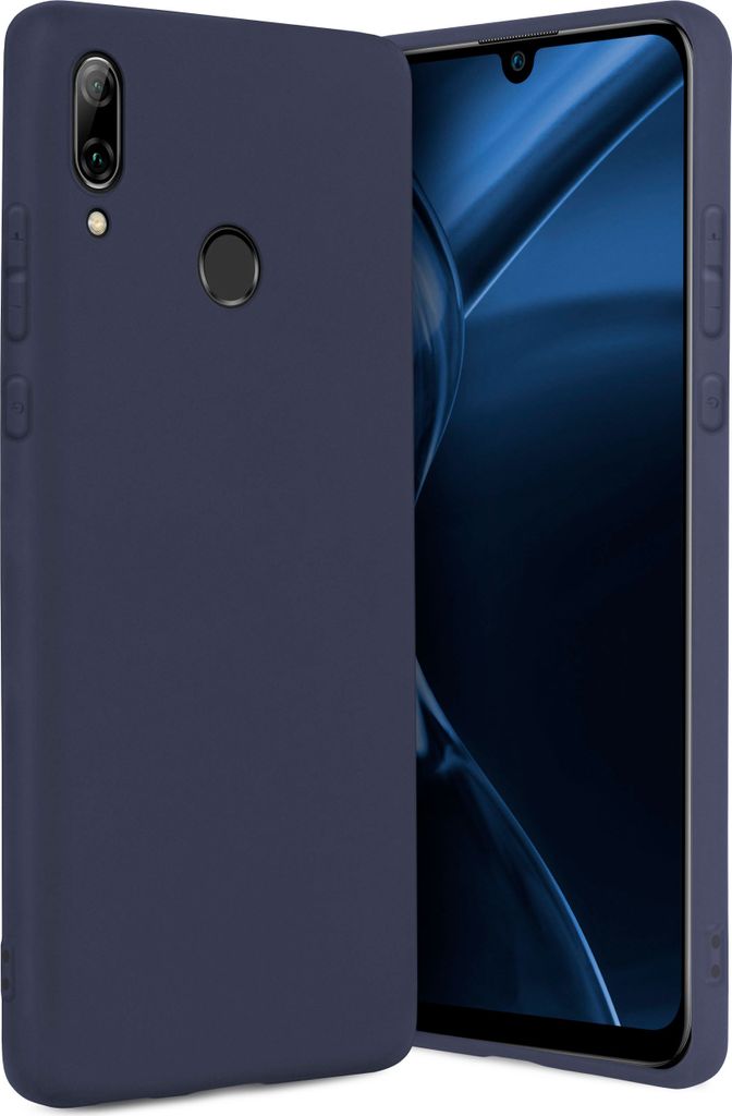 ONEFLOW Slim Case kompatibel mit Huawei P smart 2019 - Hülle ultra dünn aus Silikon, Blau