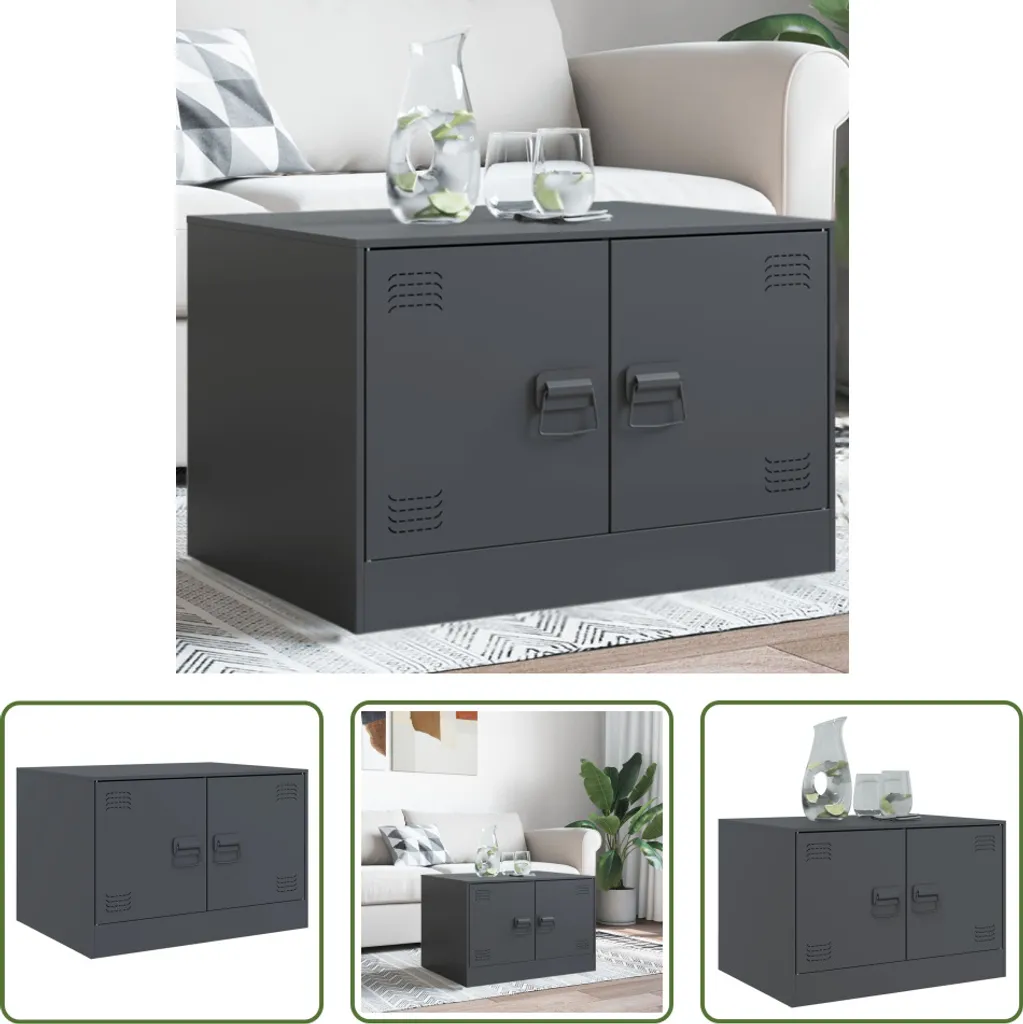 Tavolino da Salotto in Acciaio Antracite 67x50x44 cm - Offerta Casa