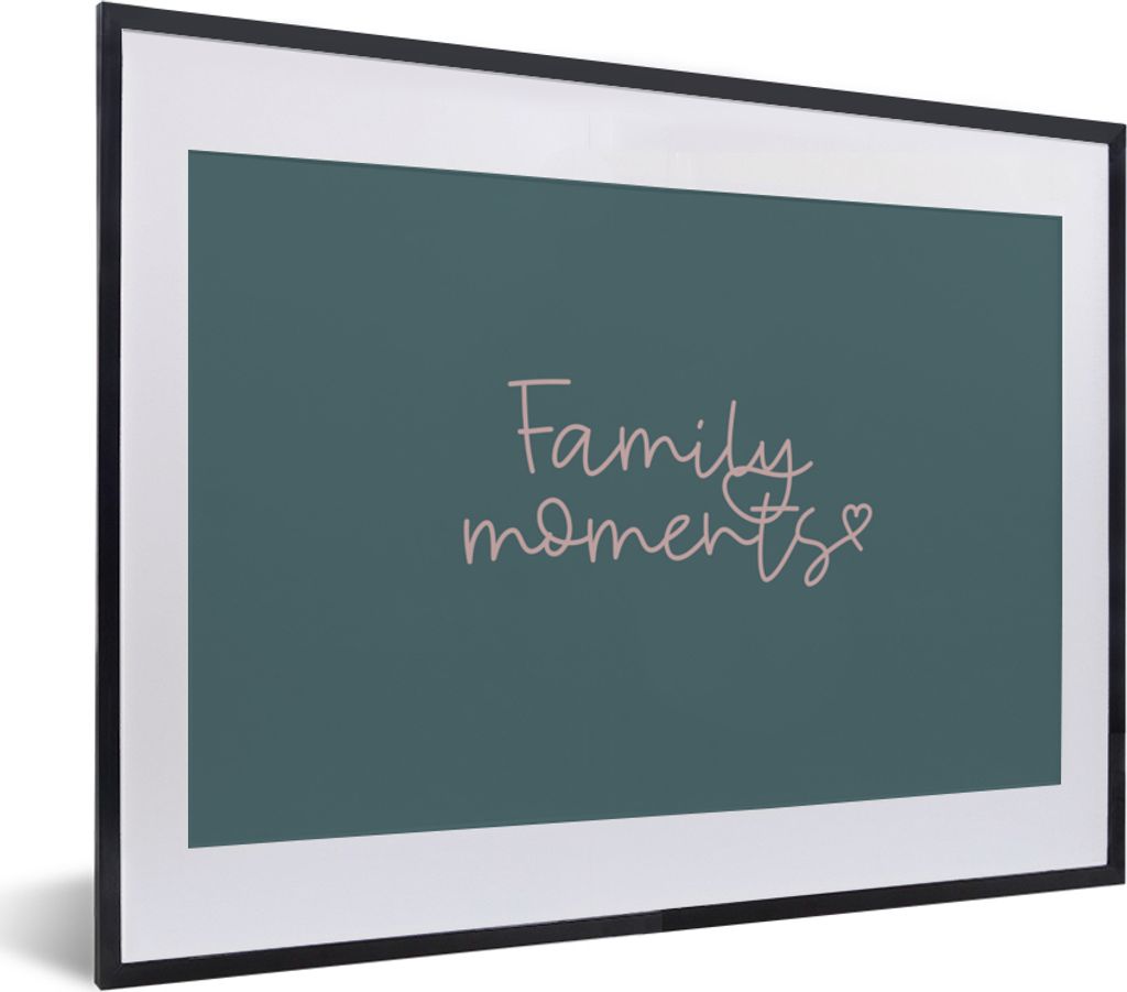 MuchoWow Gerahmtes Poster Zitate - Sprichwörter - Familienmomente 40x30 cm - Poster mit Schwarzem Bilderrahmen Wandposter Rahmen Foto Bilder - B...