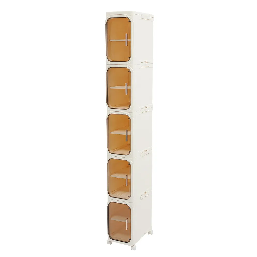 Meuble de rangement haut 5 étages avec roulettes pour petit espace