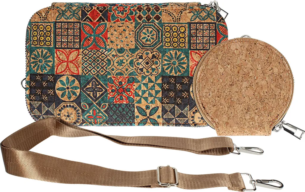 Borsa Avizar CorkMosaic in Sughero Naturale | Moda Ecosostenibile con Zip