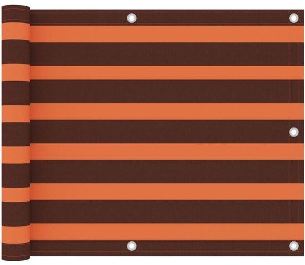 Balkonschutz Wasserfest - 75 x 400 cm - Orange & Braun Streifen - Oxford Stoff mit PolyurethanBeschichtung - UV-beständig & Winddicht Balkondoek -...