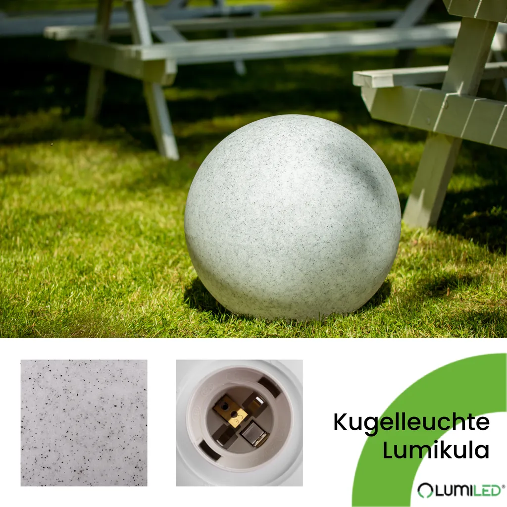 Lampe Boule Extérieure Étanche 40cm IP44 E27 Solution Balisage Jardin - 15