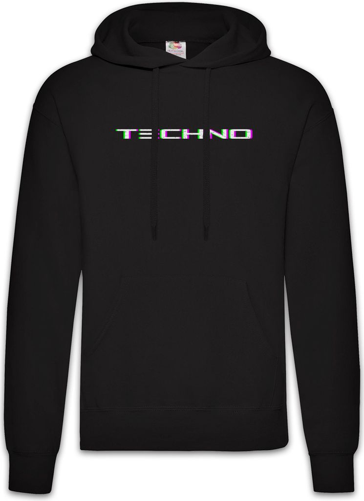 Urban Backwoods Techno Glitch, Herren Hoodie, Farbe: Schwarz, Größe: L