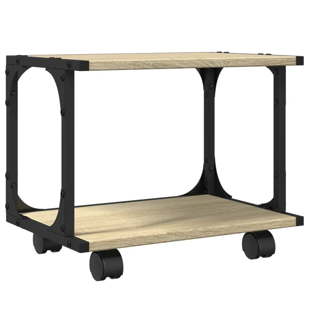 vidaXL Supporto Stampante 2 Ripiani Rovere Sonoma - Mobiletto Ufficio Salvaspazio