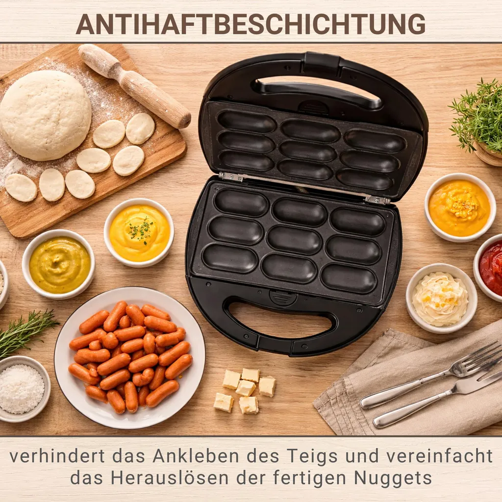 Gaufrier Masto à plaques interchangeables pour Nuggets et Bretzels