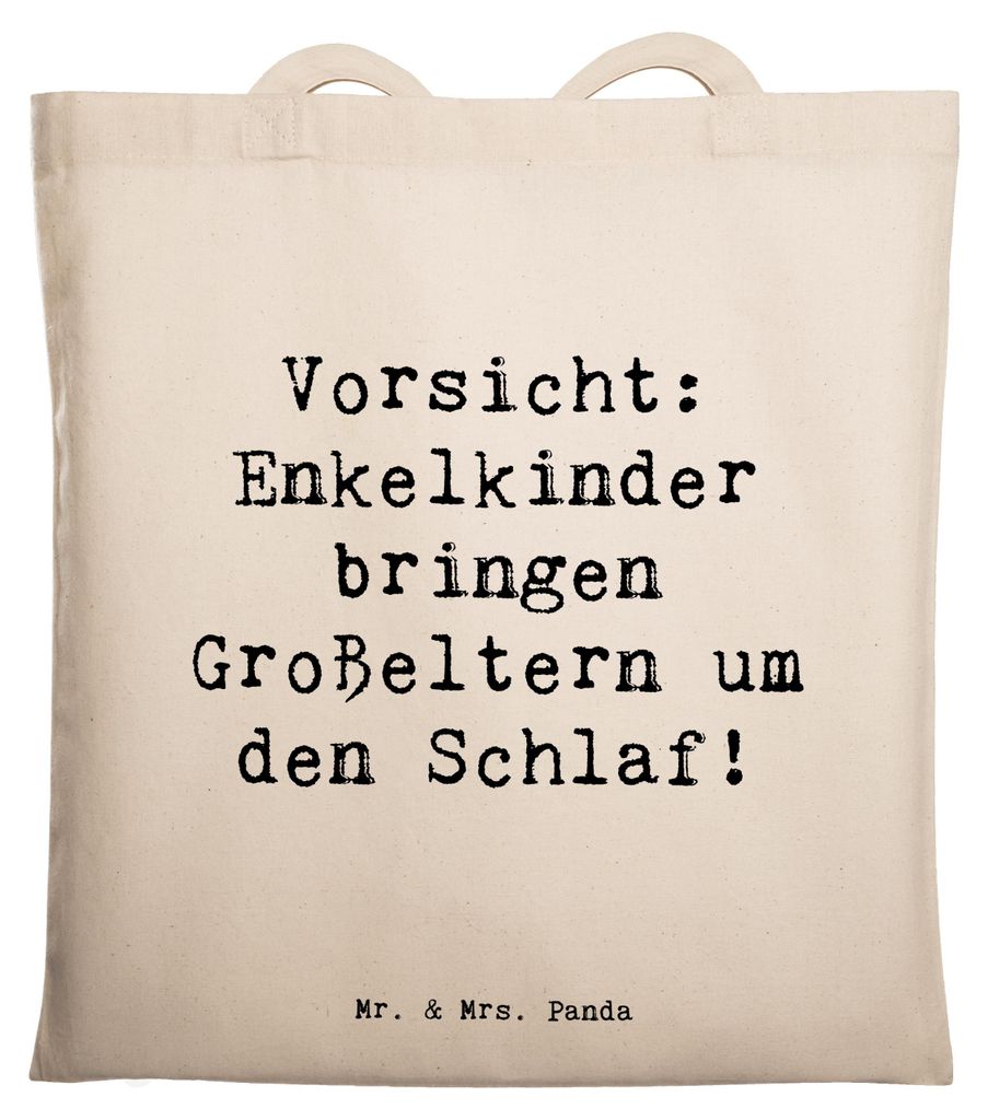 Mr. & Mrs. Panda Tote Bag Spruch Enkelkinder - Transparent - Geschenk, Jutebeutel, Herz, Herausforderung, familiäre Bindung, Schlaflose Nächte, e...