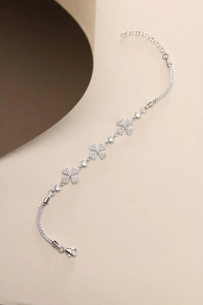 Bracelet Argent Anti-Ternissement Trèfle Zircone - Bijou Durable - 2