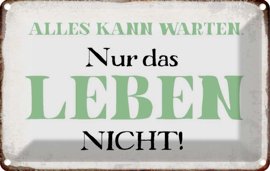 vianmo Blechschild 20x30 cm alles kann warten Leben nicht Dekoration Spruch Zitat