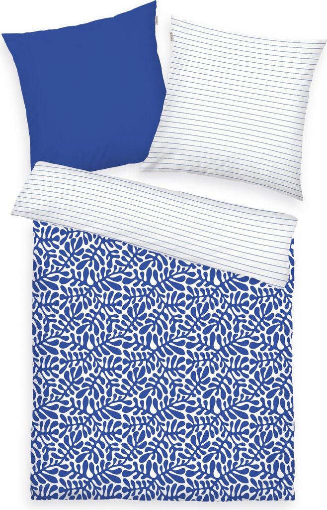 Tom Tailor Wendebettwäsche blau 1x 155x220 cm + 1x 80x80 cm Größe: 80 x 80 cm + 155 x 220 cm