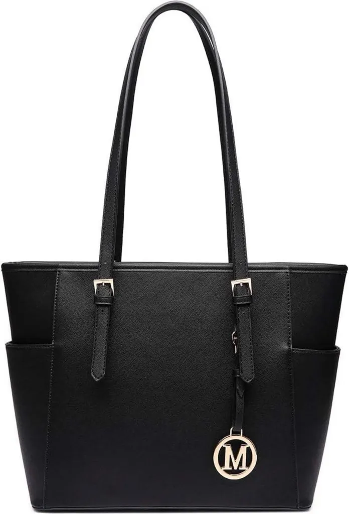 Sac de cours et bureau pour femme noir grand format sacoche travail