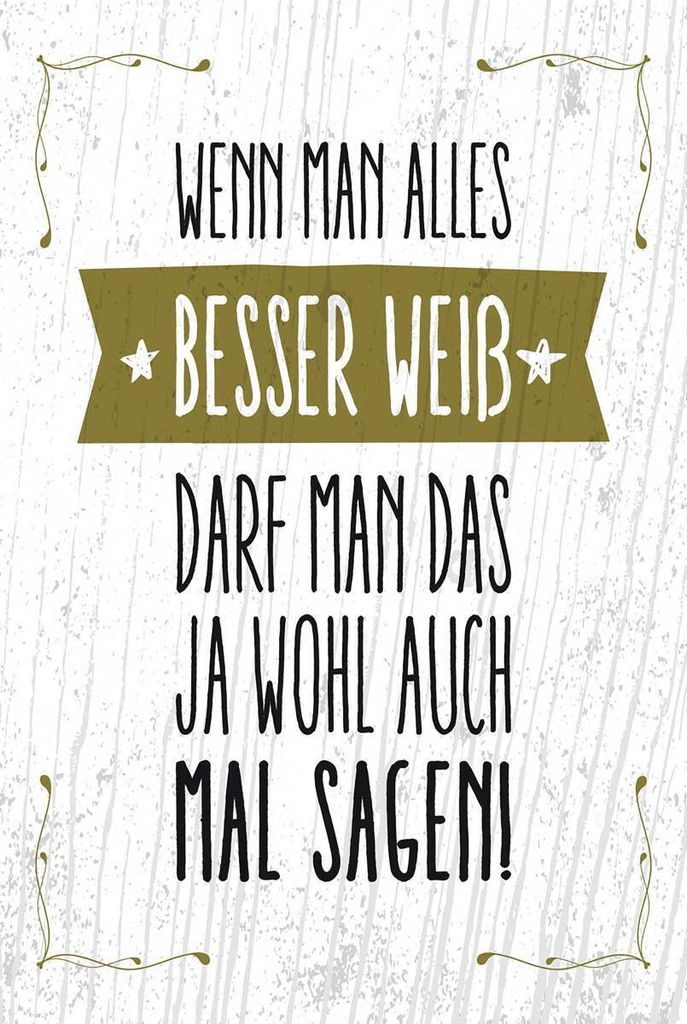vianmo Holzschild 18x12 cm Wenn man alles besser weiß sagen