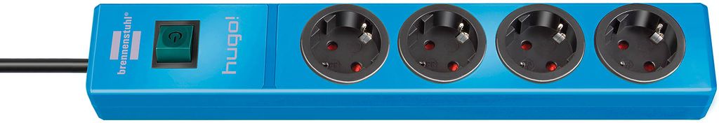 Brennenstuhl hugo! Steckdosenleiste 4-fach blau 2m H05VV-F 3G1,5, 1150610184
