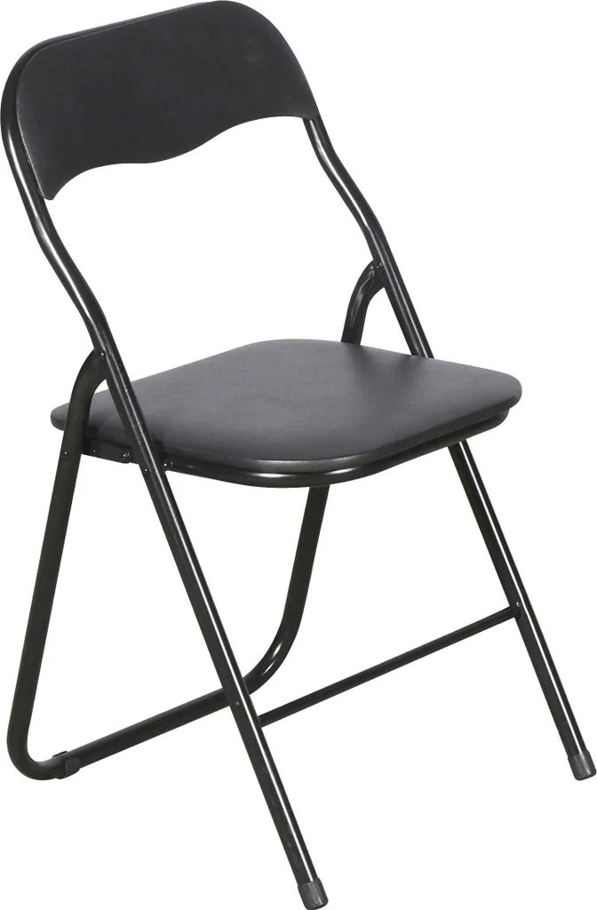 Chaise d'Appoint Pliante Rembourrée Noire pour Bureau et Salle à Manger