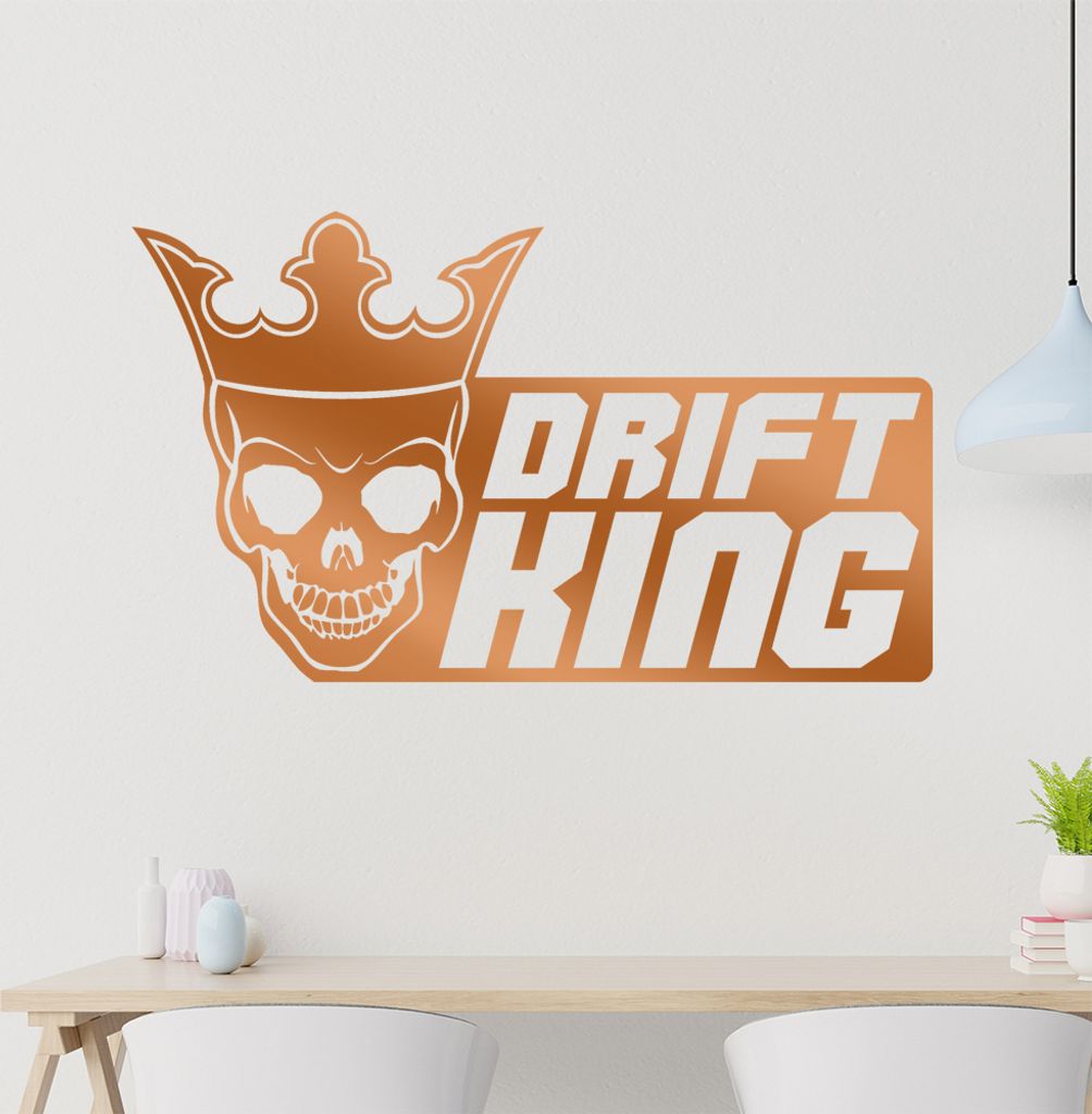 Drift King Wandtattoo in 6 Größen - Wandaufkleber Wall Sticker - Dekoration, Küche, Wohnzimmer, Schlafzimmer, Badezimmer