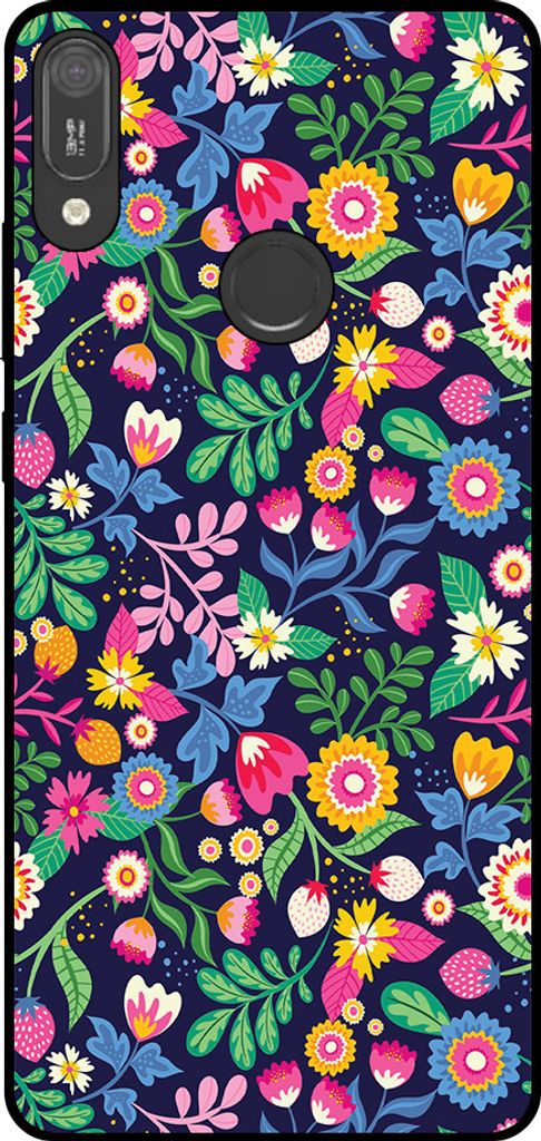 Smartphonica Handyhülle Passend für Huawei Y6 (2019) mit Blumendruck - TPU Backcover Hülle Blumendesign