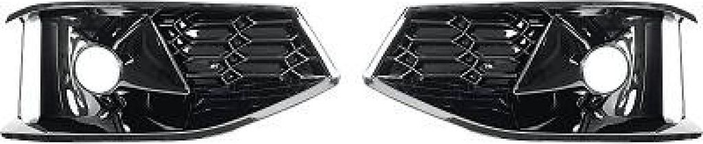DIEDERICHS Lüftungsgitter Grill Stoßfänger für AUDI A4 B9 Avant (8W5, 8WD) Glänzend Schwarz/Silber
