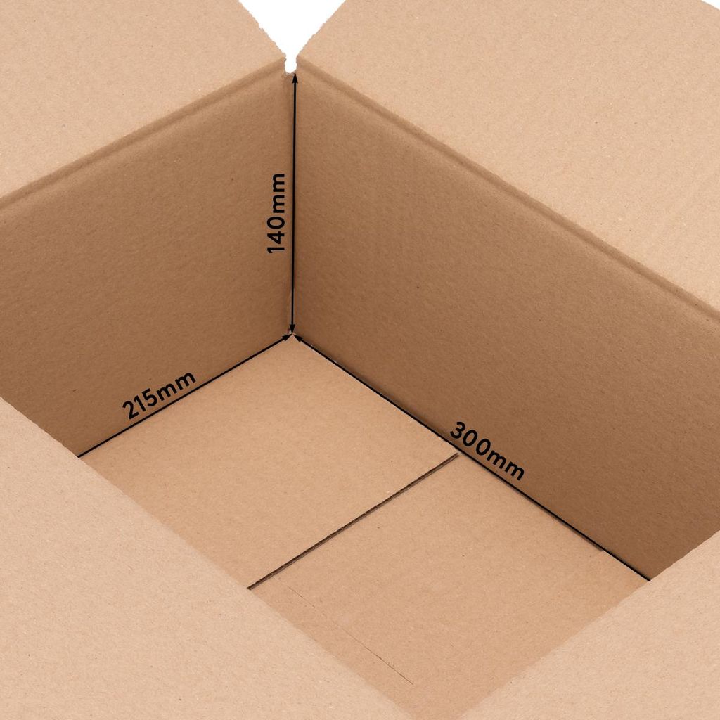 verpacking 400 Faltkartons 300 x 215 x 140 mm Weiß (Außenmaß 305 x 220 x 150 mm) KK 30 1-wellig Versandkarton für mittelgroße Waren DHL Päckc...