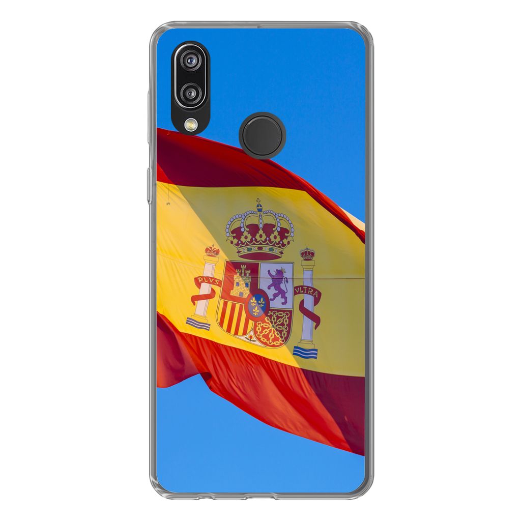 MuchoWow Handyhülle Schutzhülle Hülle für Huawei P20 Lite (2020) Die Nationalflagge von Spanien Silikon Softcase Handy Hülle - Kartenhalter