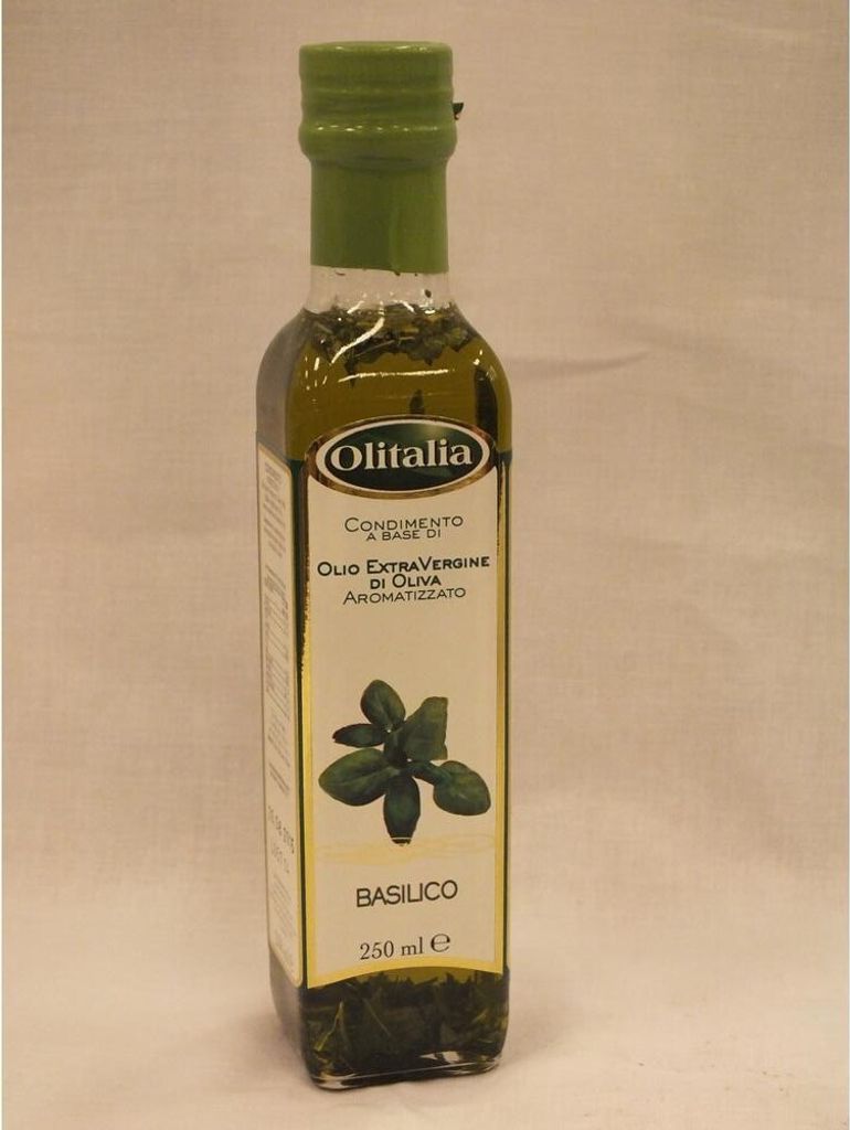 Olitalia Olivenöl mit Basilikum extra vergine Flasche 25cl