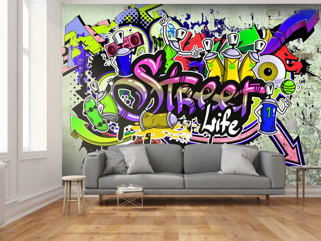 Vlies Fototapete 400x280 cm Tapeten Wandtapete XXL Graffiti Produktbild 