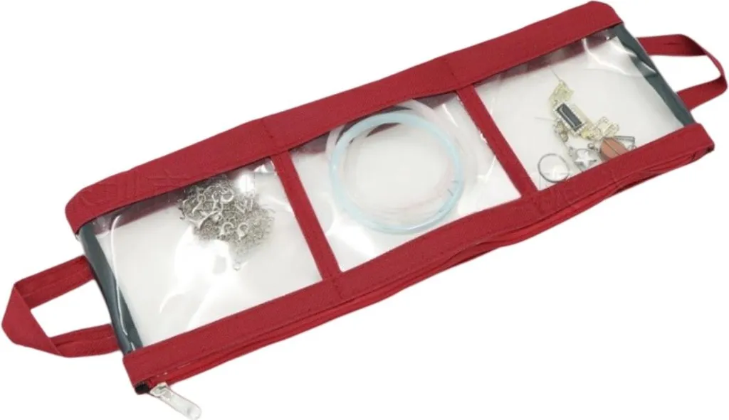 Organizer Tecnico da Viaggio PET Rosso: 3 Zone con Manici INF
