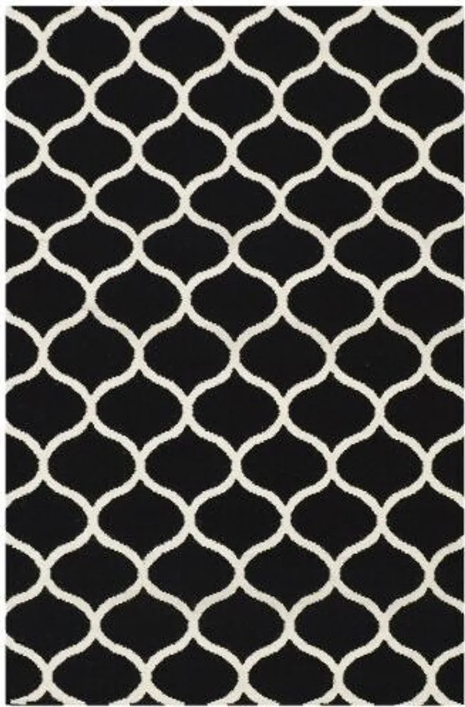 Tapis Kelim Noir Alize 155x240 cm - Résistant et Facile à Entretenir